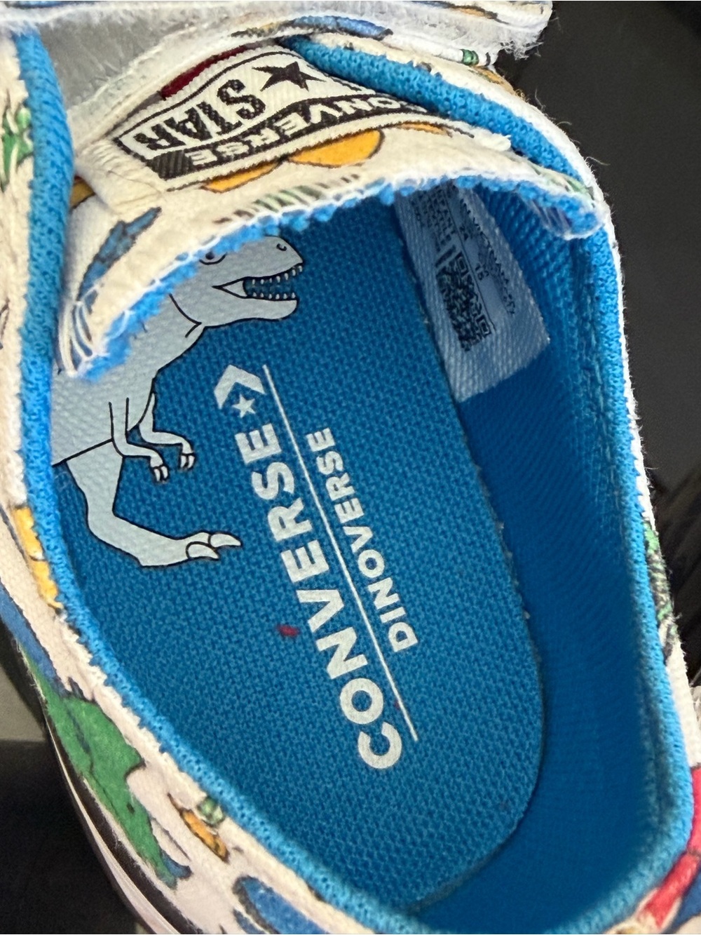 Converse Kids Dinosaur Print Velcro Sneakers - Blue/White - Picture 4 of 4